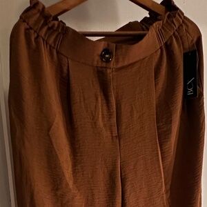 BCX High Waist Relaxed Tapered Pants Brown Lightweight
